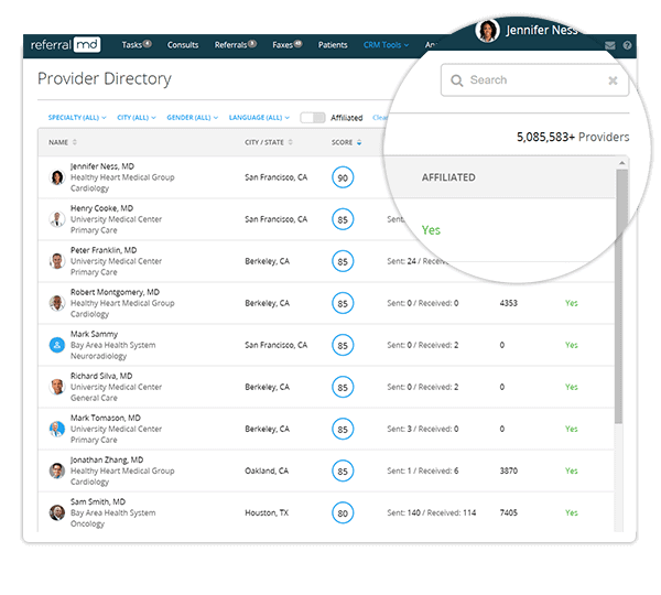 Provdier Directory Search from ReferralMD Patient Referral Management - ReferralMD