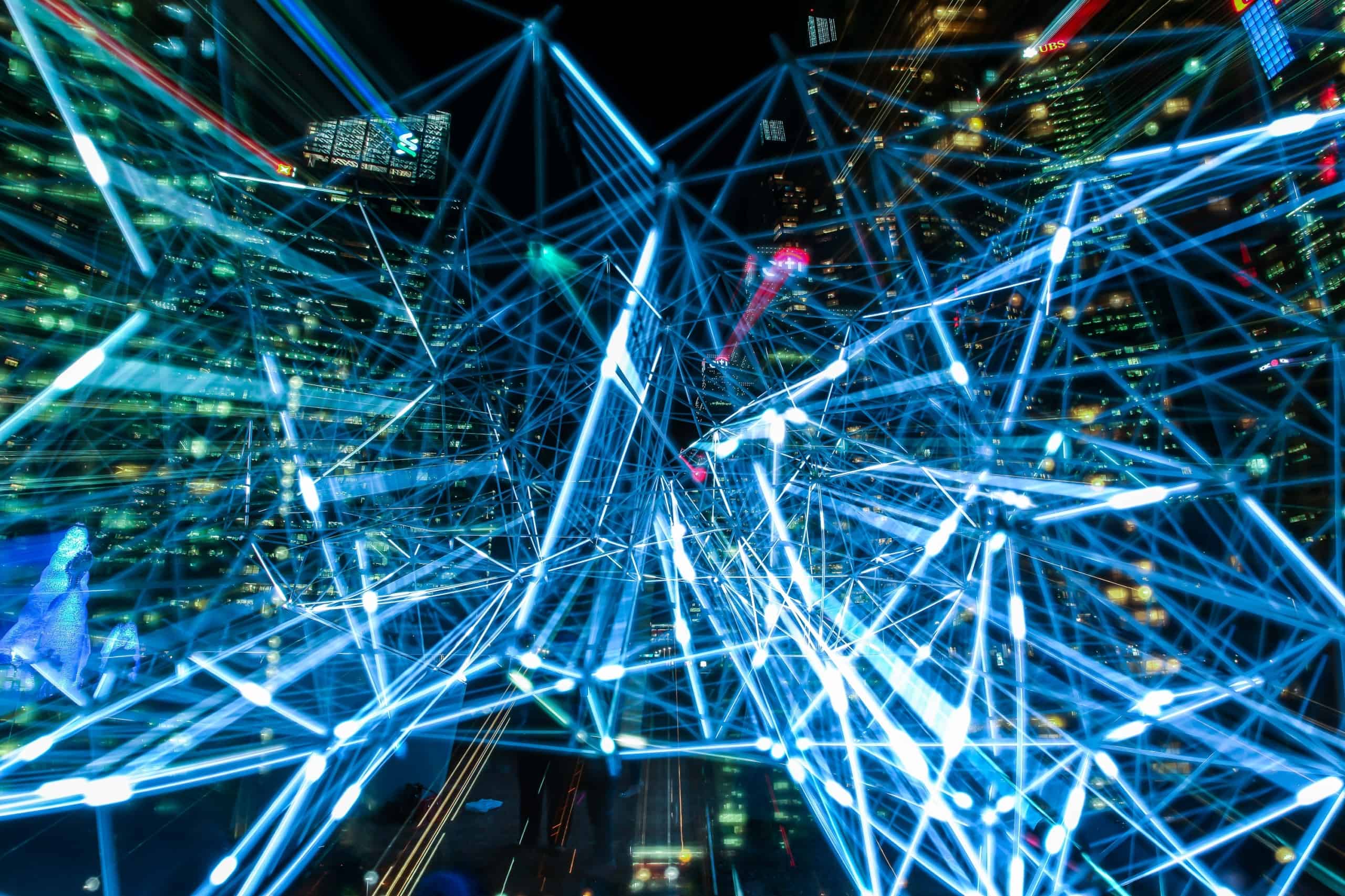 Time lapse photography of blue lights