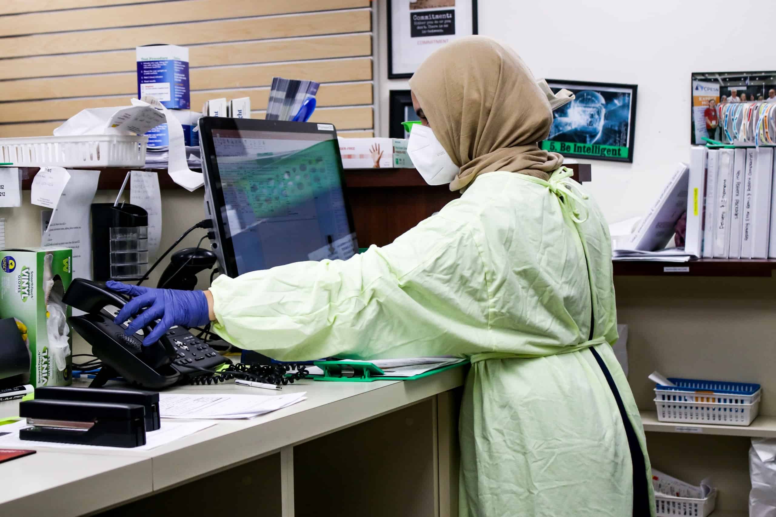 Pharmacy during pandemic. CureMed in Clifton, New Jersey