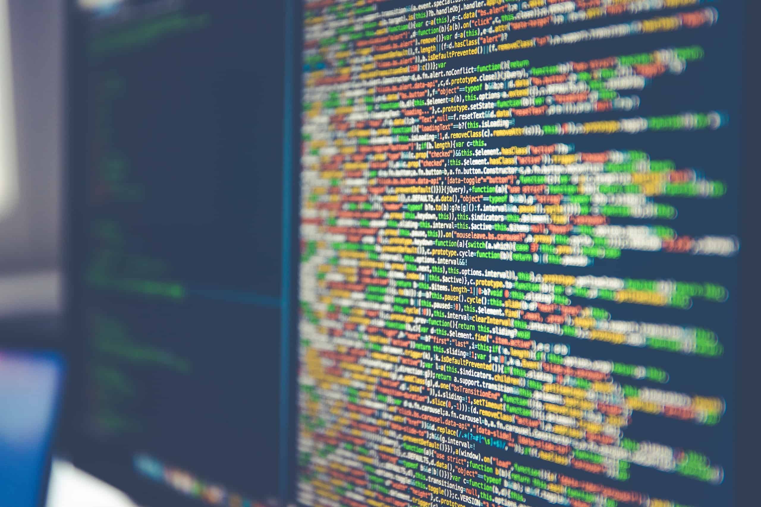 Code on computer monitor