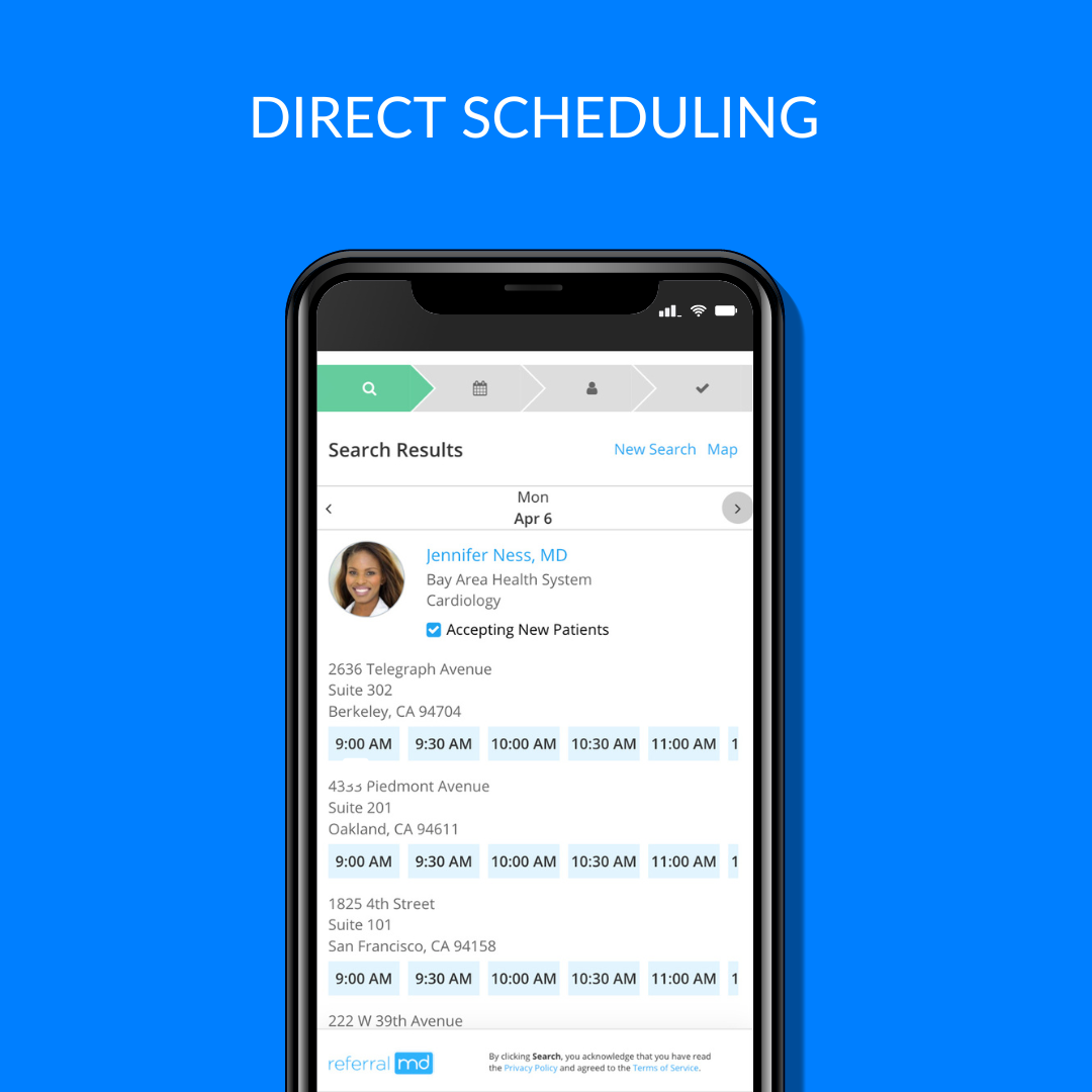 Direct Scheduling with your providers from ReferralMD