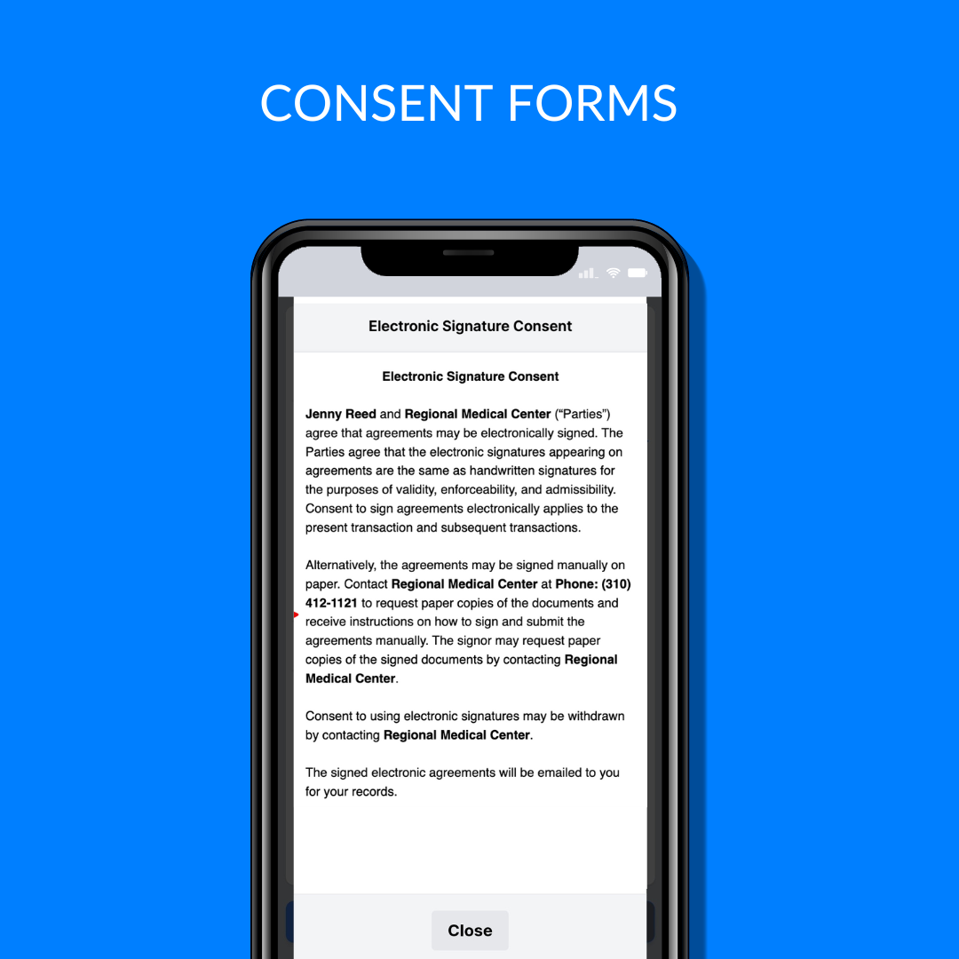 Patient Consent Forms Submitted via Smart Phone